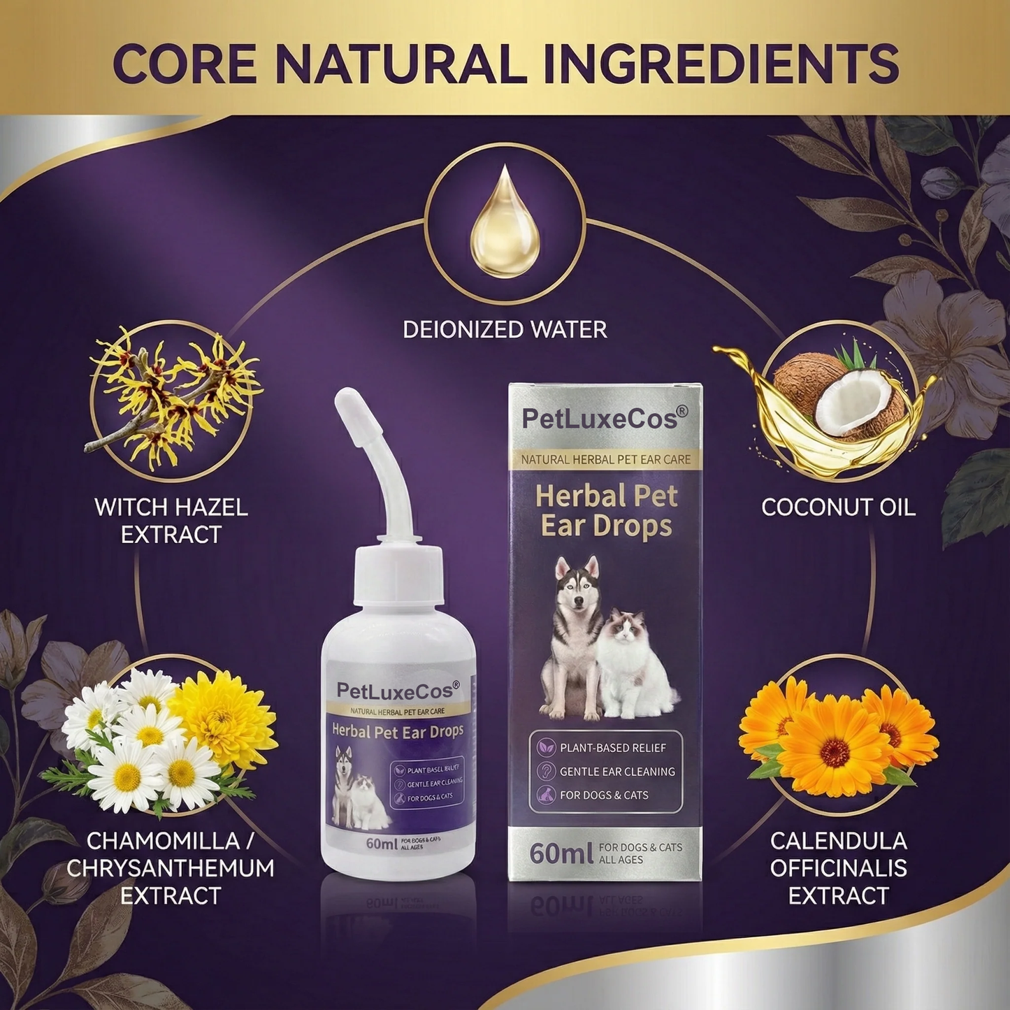 Best Seller🔥 PetLuxeCos Herbal Pet Ear Drops🎉Special limited-time discount