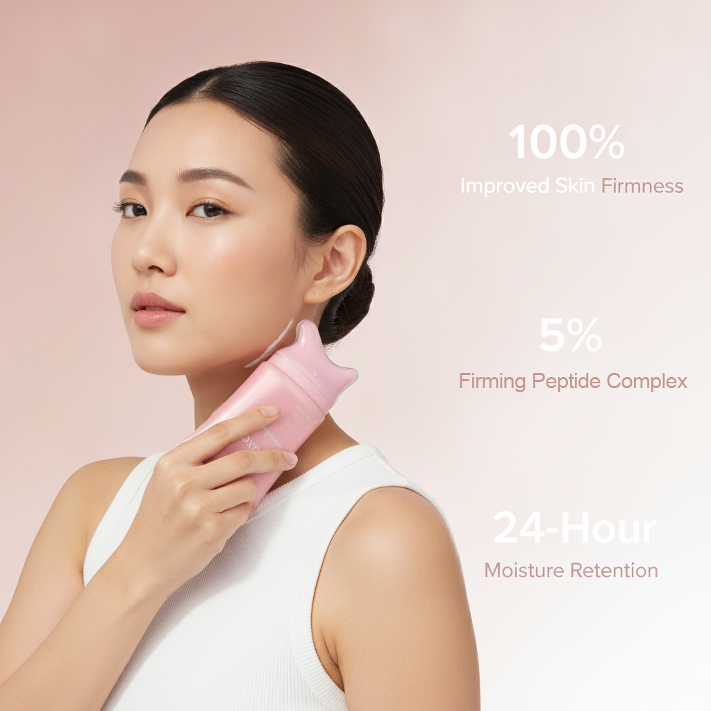 🦢Neck Wrinkle Eraser! Built-In Gua Sha Cream w/5% Anemarrhena Root Complex + PDRN Korean Skincare