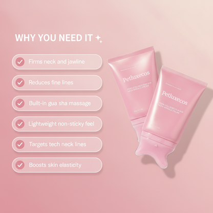 🦢Neck Wrinkle Eraser! Built-In Gua Sha Cream w/5% Anemarrhena Root Complex + PDRN Korean Skincare